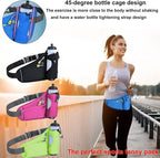 Running Waist Pack Can Hold Water Bottles,Outdoor Sport Hiking Waist Pack Bag for Men Women Travel Cycling Dog Walking(Bottle Not Included) (Blue)