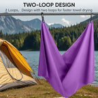 APEXUP Microfiber Travel Towel, Ultra Absorbent Quick Dry Towels, Lightweight Gym Sports Camping Towel for Workout, Yoga, Beach, Shower, Swimming (72"×40", Purple)