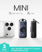 INIU SnapGo Mini Portable Charger, Power Bank for Apple Watch and iPhone, 5000mAh 20W PD Fast Charging Flight-Safe Travel Essential Battery Pack for Apple Watch Ultra 11 10 9 8 SE, iPhone Air 17 16 15