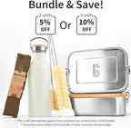 Bambaw Stainless Steel Water Bottle 16 oz - Non-Insulated, Dishwasher Safe, for School - Small Size Metal Bottle - Polar White