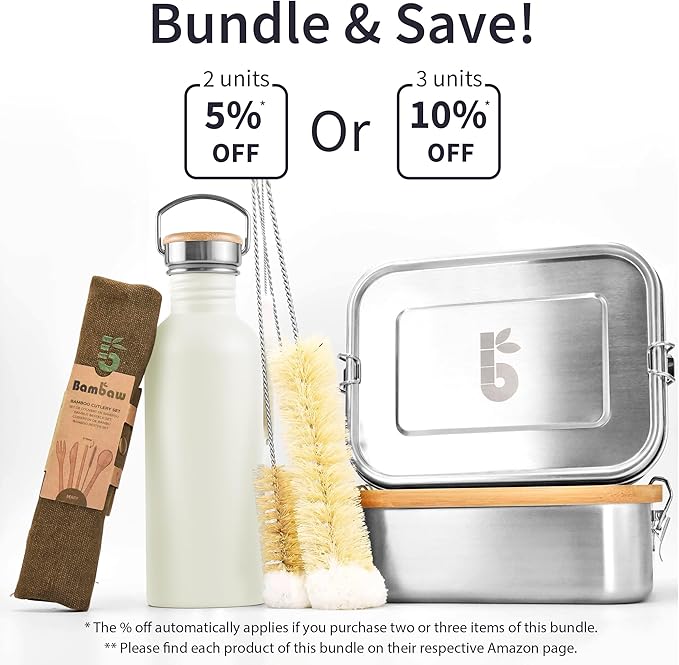 Bambaw Stainless Steel Water Bottle, 750 ml, White Sports Bottle, Non-Insulated Water Bottle, BPA-Free Bottle, Steel Bottle, Reusable Water Bottle – Polar White