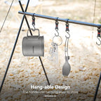 Titanium Camping Cookware 500ml Titanium Cup with Alcohol Stove, Cross Stand & Folding Spork, Lightweight Portable Outdoor Camping Cooking Utensil Set for Backpacking Hiking Traveling