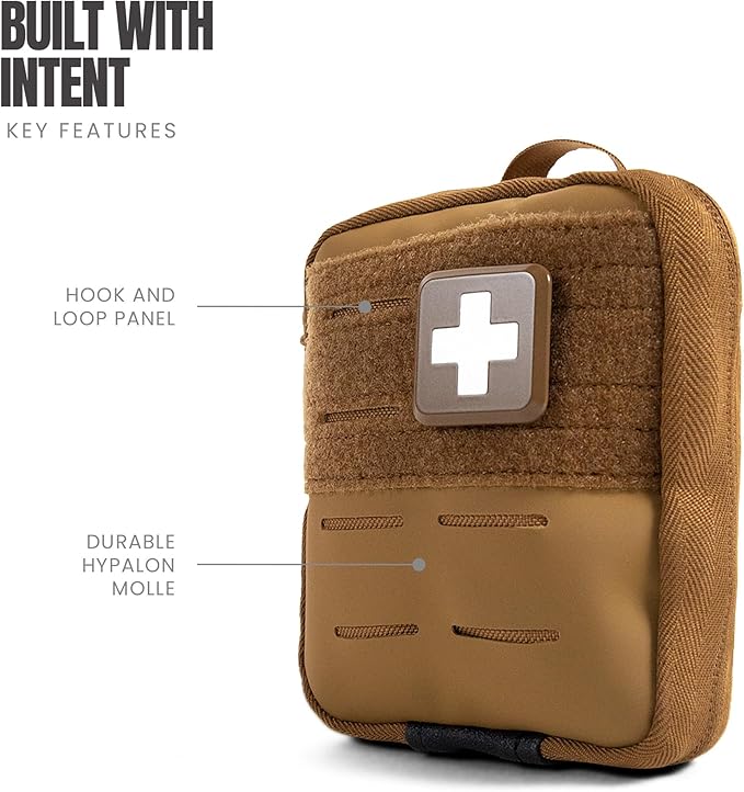 MY MEDIC Everyday Carry First Aid Kit - Emergency Survival Essentials, Medical Supplies & Accessories Bag for Travel Car, Home, Boat, Camper or Backpack - Coyote