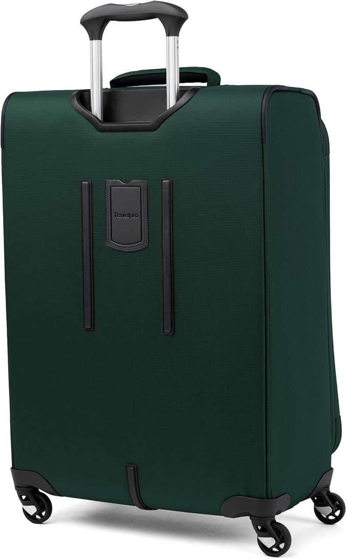 Travelpro Maxlite 5 Softside Expandable Luggage with 4 Spinner Wheels, Lightweight Suitcase, Men and Women, Forest Green, Checked-Medium 25-Inch
