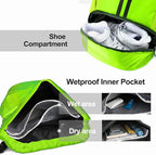 Hoedia Sports Drawstring Backpack - String Swim Gym Bag with Shoes Compartment and Wet Proof Pocket for Women&Men (Green)