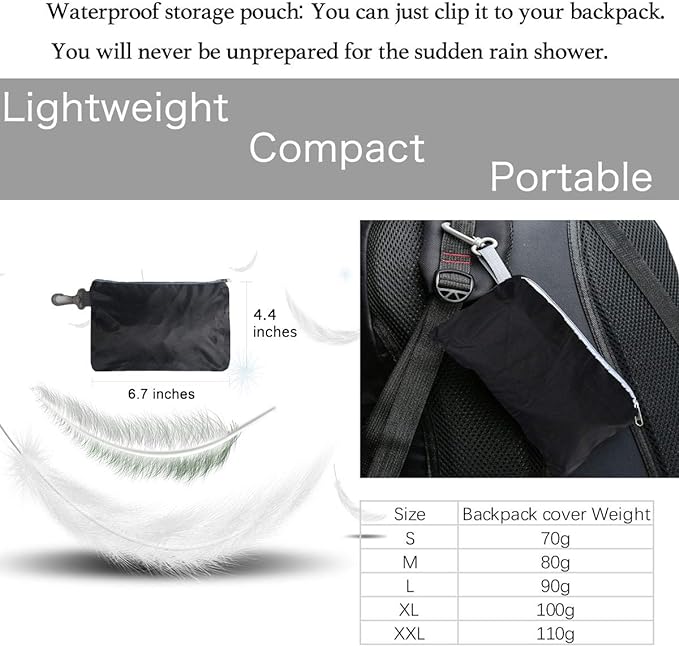Frelaxy Waterproof Backpack Rain Cover, 10000mm Waterproof Level, Upgraded Ultra-Strong Multilayer Structure, Antislip Cross Buckle Strap, Ultralight Compact Portable, for Hiking, Camping, Traveling