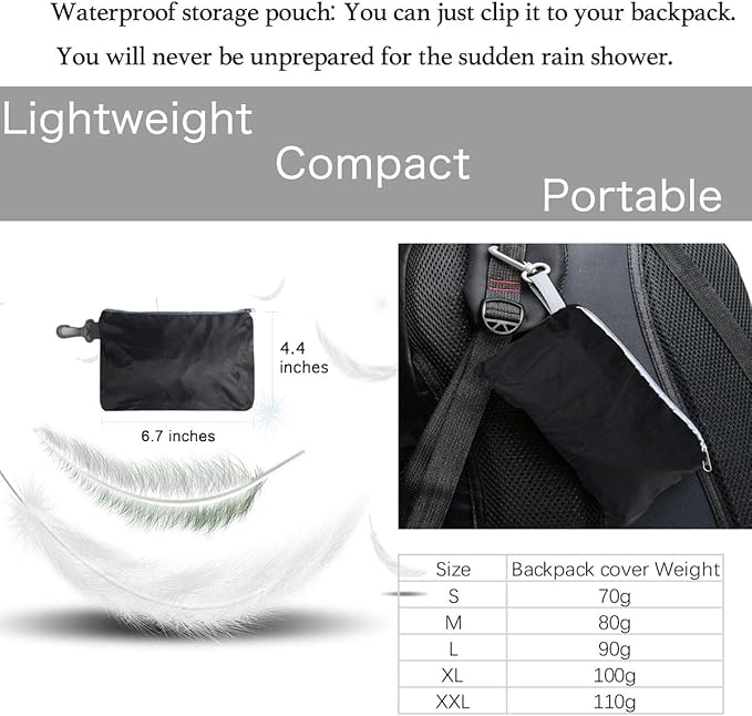 Frelaxy Waterproof Backpack Rain Cover, 10000mm Waterproof Level, Upgraded Ultra-Strong Multilayer Structure, Antislip Cross Buckle Strap, Ultralight Compact Portable, for Hiking, Camping, Traveling