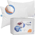 Continental Bedding | Serenity Goose Down Pillow | 700 Fill Power Hungarian White Down | 400TC Cotton Damask Shell | Made in USA | Queen, Medium | 2 Pack
