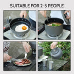 REDCAMP 6/10/11/12/14/15/19 PCS Camping Cookware Mess Kit Camping Gear Campfire Utensils Lightweight Stackable Pot Pan Bowls Soup Spoon with Storage Bag for Camping, Backpacking, Outdoor Cooking