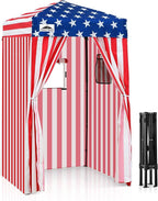 EAGLE PEAK Flex Ultra Compact 4x4 Pop-up Canopy, Sun Shelter, Changing Room, Portable Privacy Canopy Cabana for Pool, Fashion Photoshoots, or Camping, American Flag