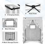 EAGLE PEAK Flex Compact 5x5 Pop-up Canopy Changing Room, Portable Privacy Dressing Room for Indoor Fashion Photoshoots, Camping, or Pool, Gray/White