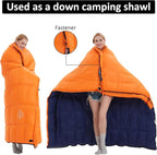 -10°F 0°F 10°F 15°F Down Sleeping Bag for Adults,800/650 Fill Power,Ultralight Wearable 4 Season Cold Weather Rectangle Sleeping Bag for Camping Hiking,Can be Used as a Down Blanket or Cloak