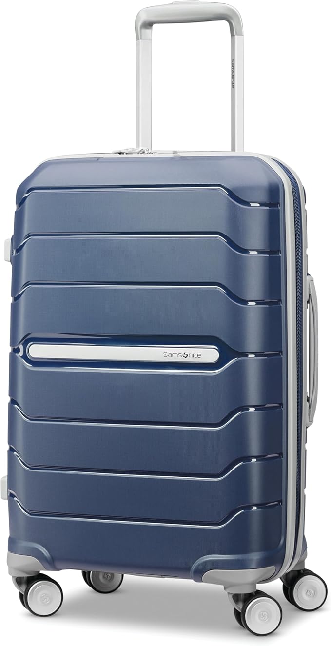 Samsonite Freeform Hardside Carry-On Luggage with Spinner Wheels - Hardshell Suitcase - TSA, Airline-Approved - Expandable Hard Shell, Smooth Rolling Wheels for Lightweight Travel - Navy