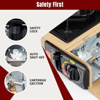 SHINESTAR Dual Fuel Camping Stove with Butane & Propane Compatibility, Portable Stove for Outdoor Cooking, Propane Adapter Hose, Wind Guard and Carrying Case Included, 7800 BTUs Output, Khaki