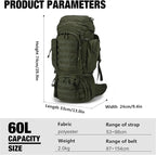 Mardingtop 60L Military Internal Frame Backpack for Hiking,Camping,Hunting,Rucksack Backpack with Rain Cover