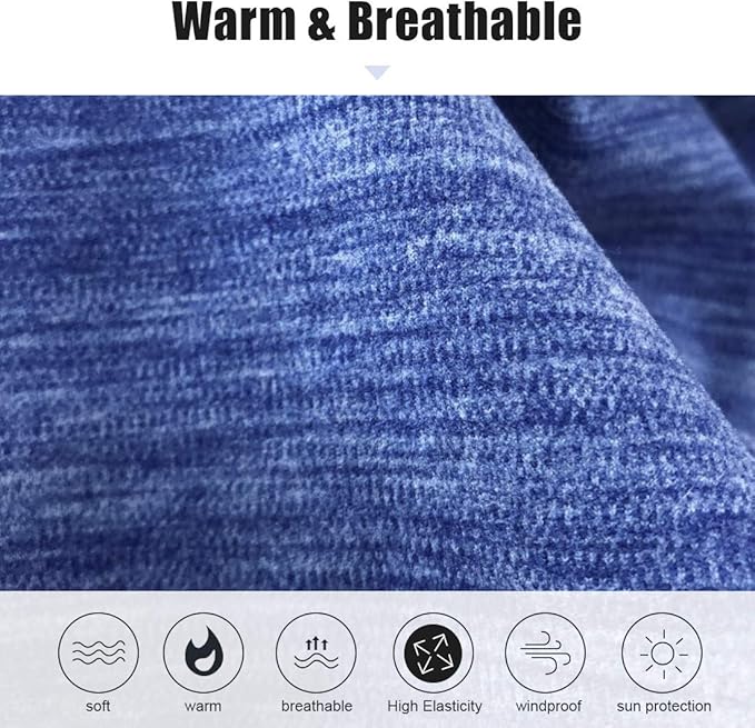 KGC 2 Pack Winter Neck Warmer Gaiter Fleece Windproof Face Mask Cover Cold Weather Scarf for Men & Women