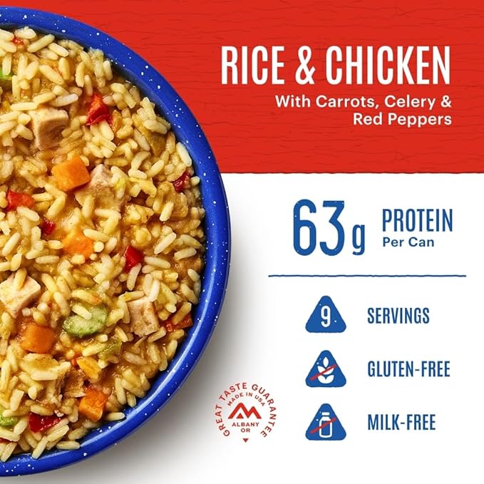 Mountain House Rice & Chicken #10 Can | Freeze Dried Survival & Emergency Food | Gluten-Free | 9 Servings