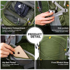 MOUNTAINTOP Hiking Backpack,Lightweight Travel Backpack for Men Women Outdoor Backpacking, Camping