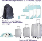 SWIHELP Compression Packing Cubes for Suitcases 6 Set Travel Luggage Organizer Packing For Storage Clothes Shoes