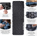 ONETIGRIS Obsidian Ultralight Sleeping Pad, 5.2R Insulated, Inflatable Camping Backpacking Sleeping Mat Weighs 2.05lb, 74.4" x 24.8"