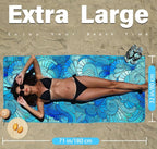 Microfiber Thin Lightweight Flat Beach Towel Sand Free Quick Dry Absorbent Compact Towels for Swimming Pool Camping Beach Accessories Large Easy Pack Travel Things for Vacation Essentials Adult Gift