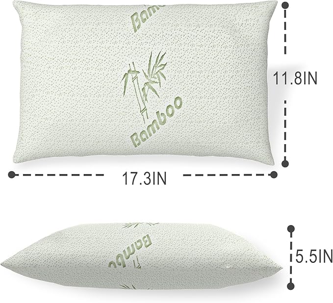 Camping Pillow for Sleeping 2 Pack,Travel Pillow Compact Filled in Shredded Memory Foam,Portable with Storage Bag,Soft Cover,Small Pillow for Camp Backpacking Hiking Gear&Accessories
