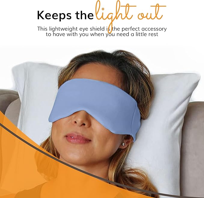 Happyluxe Escape Sleep Mask - Buttery Soft Airplane Eye Mask for Sleeping or Napping in Bed. Machine Washable. - Serenity Blue, Made in USA
