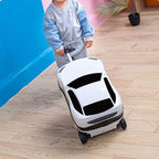 Kids Car Shaped Luggage Telescopic Handle Child's Sit on Suitcase Lightweight 3D Cartoon Car Suitcase for Young Children, Vacation, Airport, Purple