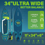 11'6"/11'/10' Inflatable Paddle Board with Complete Accessories, Versatile Premium Paddle Boards for Adults/Youth, Stand Up Paddle Board Polar/Wave/Sunny Wave Collection