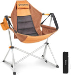 KingCamp Hammock Chair with Footrest, Swinging Portable Folding Camping Chairs for Adults MAX 440lbs Heavy Duty Foldable Oversized Rocker with Cup Holder Pillow for Outdoor Beach Patio Sport Lawn