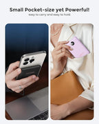 VEEKTOMX Small Portable Charger, Mini Power Bank 10000mAh, PD 22.5W Fast Charging USB-C Battery Bank, Travel Essentials Dual Voltage External Portable Powerbank for iPhone/Samsung/Google Pixel, Purple