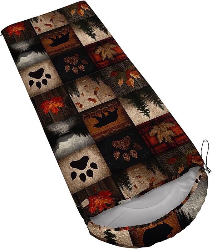 QOOMO Animals Camping Sleeping Bags,3 Season Warm & Cool Weather,Lightweight,Waterproof Sleeping Bags for Adults & Kids,Traveling,and Outdoors,Camping Gear Equipment