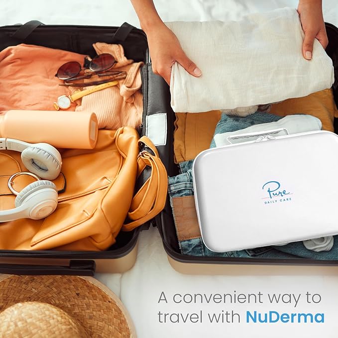 NuDerma Official Carrying Case for High Frequency Wand - Holds All Attachments - Portable for Travel - Compatible with All Nuderma Models - Padded Storage and Travel Case