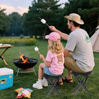 Portable Folding Camping Stool, Travel Fishing Chair Quad Frame Camping Chair Maximum Weight 290 lbs Lightweight Outdoor Folding Garden Chair for Hunting, Hiking, Party, Beach and Painting (Black)