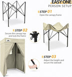 EAGLE PEAK Flex Compact 4x4 Pop-up Canopy Changing Room, Portable Privacy Dressing Room for Indoor Fashion Photoshoots, Camping, or Pool, Cream