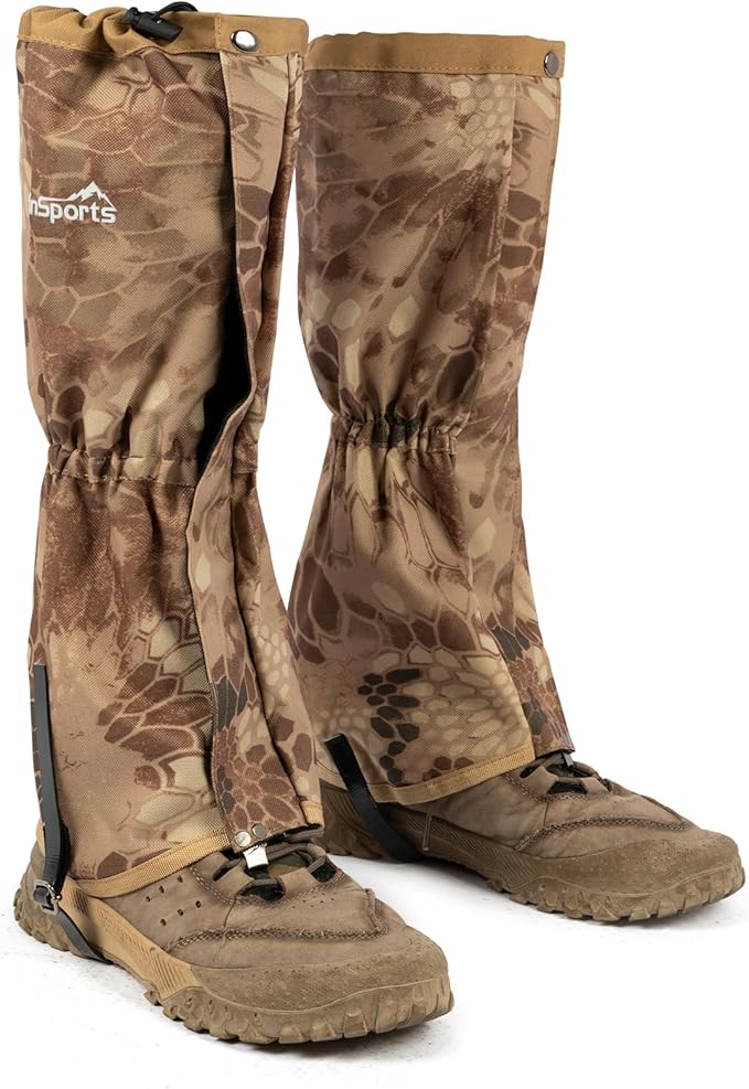 Waterproof Adjustable Leg Gaiters for Men and Women Snow Boot Gaiters for Hiking in Hunting Sand and Mud Mountain Climbing or Snowshoeing