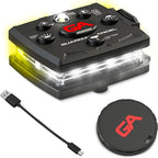 Guardian Angel Micro Series Safety Lights (All White Front & Yellow Rear) - Rechargeable, Magnetic & Hands-Free LED Flashlight for Dog Walking, Running, Cycling, Hiking, Camping, Fishing & More