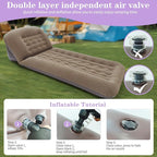 Inflatable Camping Air Mattress with Adjustable Backrest, Flocking Portable Recliner Air Sofa Bed, Blow-Up Sleeping Pad Sofa for Outdoor Hiking, Beach, Tent, Travel – Fast Inflation with Pump