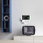 3 Outlet Adapter Extender, 3 Way Grounded Plug Splitter, 1 to 3 Plug outlet splitter, White, 4PACK