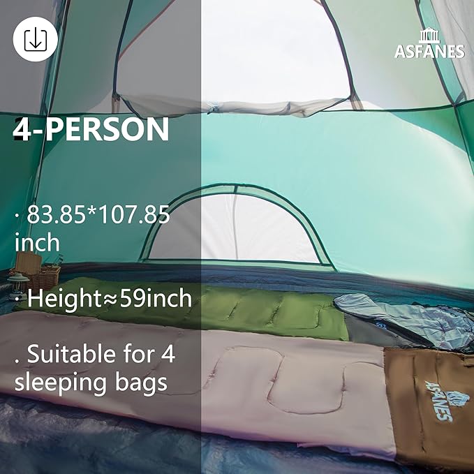 2-12 Person Tents for Camping Waterproof, Backpack Double Layer Tents, Perfect Picnics, Fishing and Backyard Camping