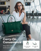HOTOR Travel Duffel Bag - Weekender Bags for Women, Gym Tote Bags with Shoe Compartment, Carry On Overnight Bag with Toiletry Bag for Travel Essentials Travel Accessories, Dark Green, 15.8"×18.1"×8.7"