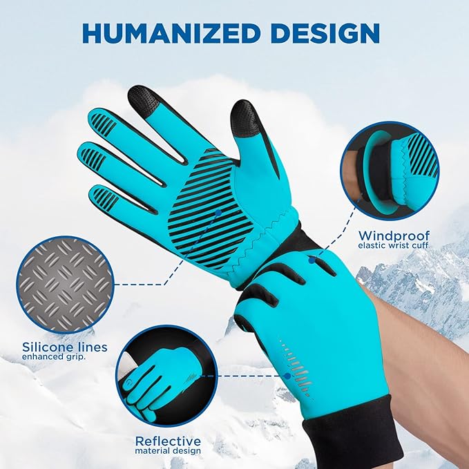SIMARI Winter Gloves Women Men Ski Snow Gloves Liner Thermal Warm Touch Screen, Suit for Running, Cycling, Biking, Hiking, Driving, Walking, Typing, Freezer Work, Sports, Soccer, Shooting, Gaming 102