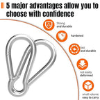 50PCS 2.36" Small Carabiner Clip, Spring Snap Hook, Heavy Duty Galvanized Steel Keychain Carabiner, Locking Climbing Caribiners Clips for Gym, Plant Hanging, Outdoor Camping, Hiking, 260 lbs Capacity
