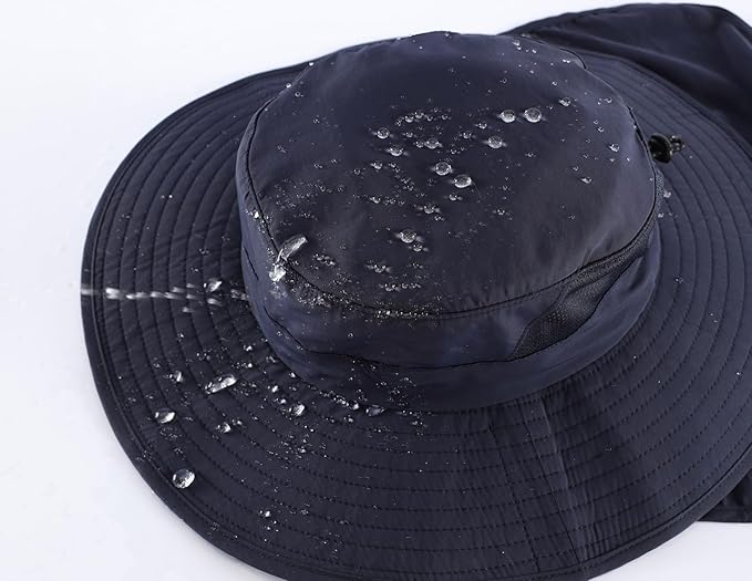 Home Prefer UPF 50+ Sun Hats for Men Women Wide Brim Fishing Hat with Neck Flap Summer Safari UV Protection Bucket Hat