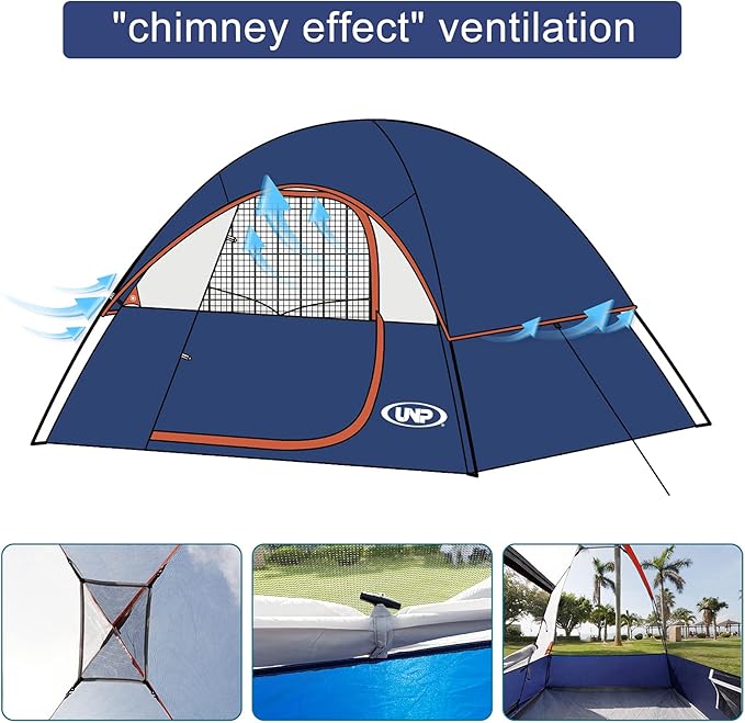 Camping Tent 2 Person, Waterproof Windproof Tent with Rainfly Easy Set up-Portable Dome Tents for Camping…