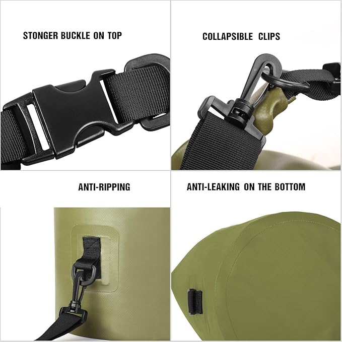 Unigear Dry Bag Waterproof, 2L/5L/10L/20L/30L/40L Floating and Lightweight Bags for Kayaking, Boating, Fishing, Swimming and Camping with Waterproof Phone Case