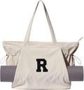 ESVAN Corduroy Yoga Tote Bag Gifts for Women Drawstring Yoga Mat Bag for Office Workout Travel Carryall Pilates Gym