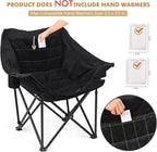 Oversized Fully Padded Camping Chair with Removable Foot Pocket, Heavy Duty Comfy Folding Camp Sports Chair for Adults, Summer, Winter, Outdoor, Ice Fishing, Hunting, RV, Cup Holder, XL, 400 LBS