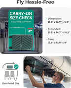 BAGSMART Carry on Luggage 22x14x9 Airline Approved with TSA Lock, 100% Polycarbonate Hardside Suitcase with Spinner Wheels, Olive-Green