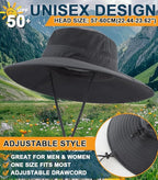 Home Prefer UPF50+ Mens Sun Hat Wide Brim Fishing Hat Foldable Large Brim UV Protection Sun Hat for Men Women Beach Gardening
